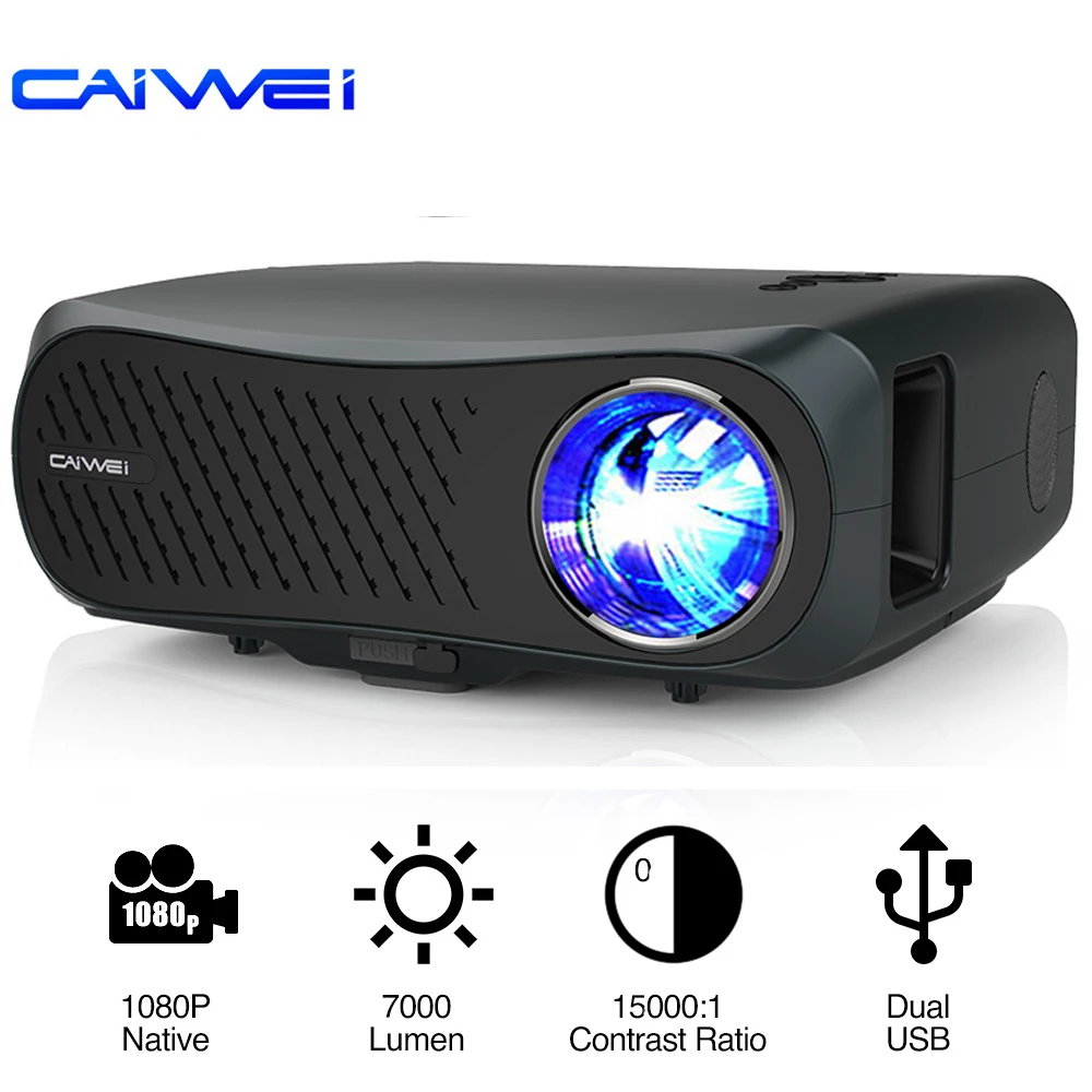 best projector CAIWEI A12AB LED Projector Android System Wifi Full Hd 1080P Native Resolution Miracast Movie Home Theater Beamer Projector mini projector Projectors