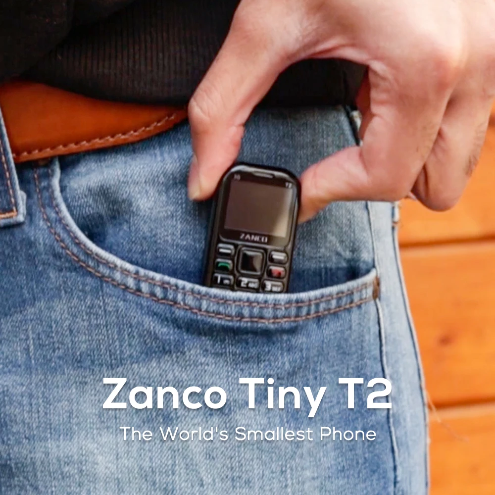 Новое поступление Миниатюрный Сотовый Телефон ZANCO tiny t2 в мире мини телефон 3G WCDMA