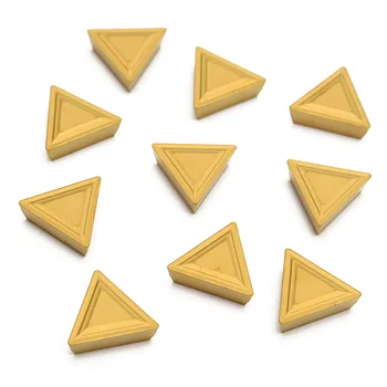 

10Pcs TPMR 110304 Triangular Tungsten Gold Carbide Tips Inserts Tool With Box
