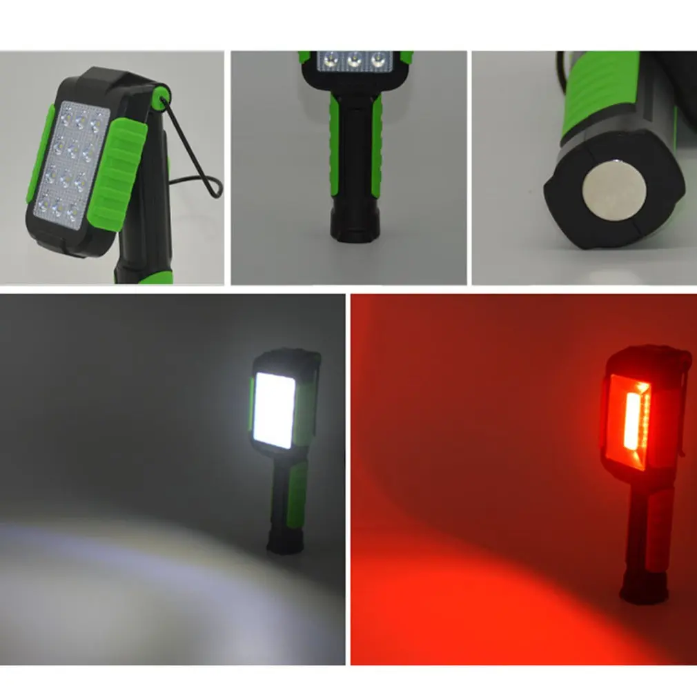 

LED Multi-function Rechargeable Work Light Folding Inspection Light With Hook Magnet Red Light Flashing Emergency