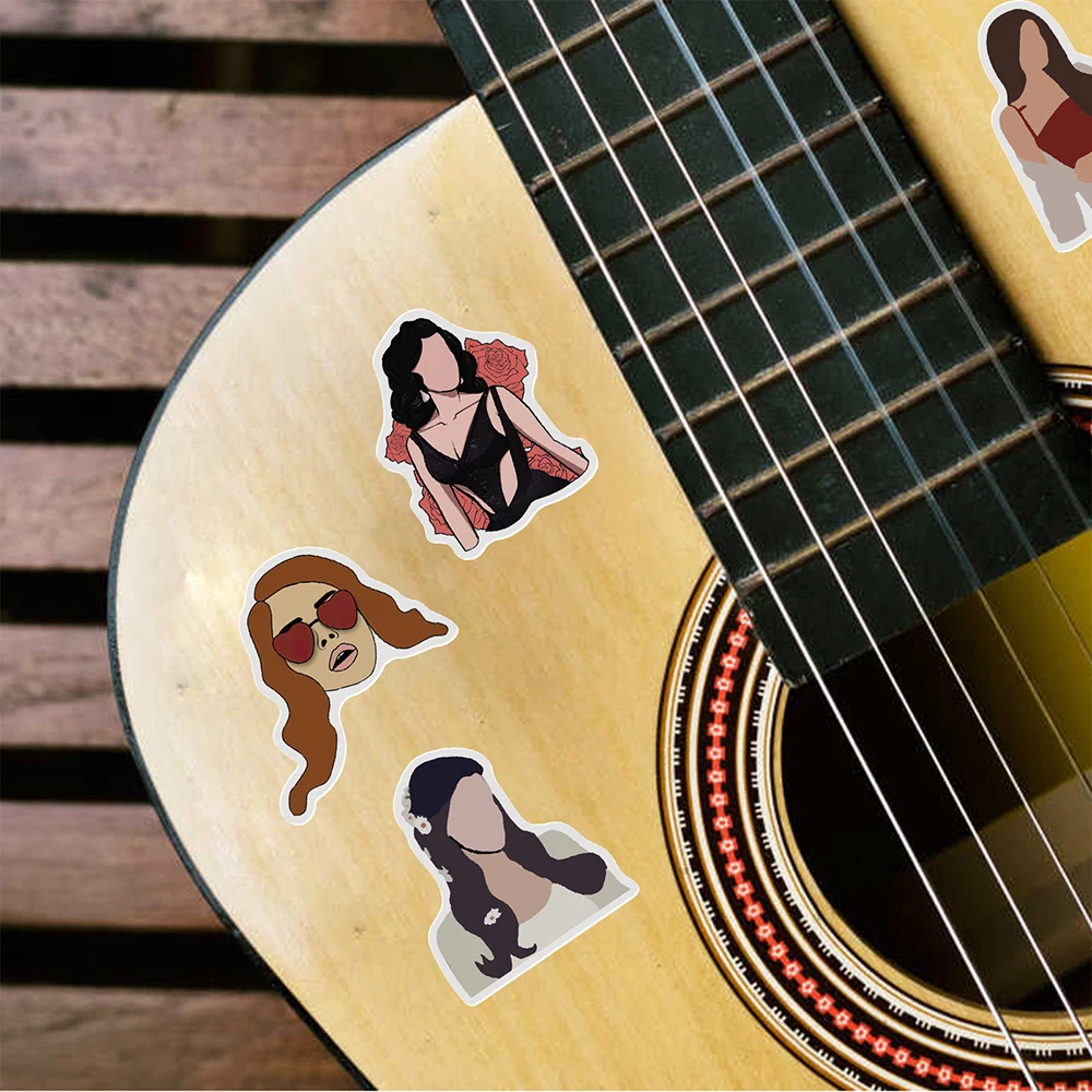 10/50PCS Singer Lana Del Rey Stickers Cool Laptop Guitar Luggage Skateboard  Phone Bike Car Waterproof Sticker Decal Kid Toys