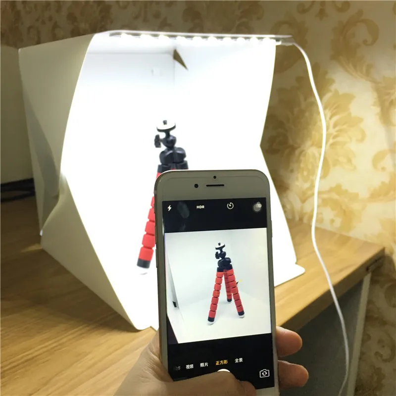 

Newest Portable Folding Photography Softbox Lighting Kit Light box Photo Studio lightbox for iPhone Samsang Digital DSLR Camera