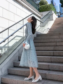 

Dress 2020 New Style Women's Spring Popular Korean-style Fairy Immortal Mori Series Long Lace Spring And Autumn