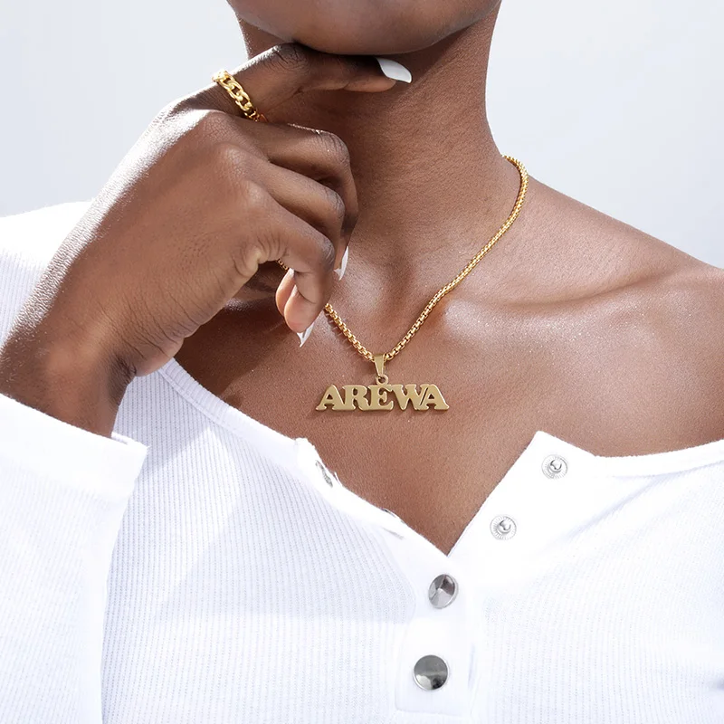 Gothic Jewelry Custom Name Necklace 