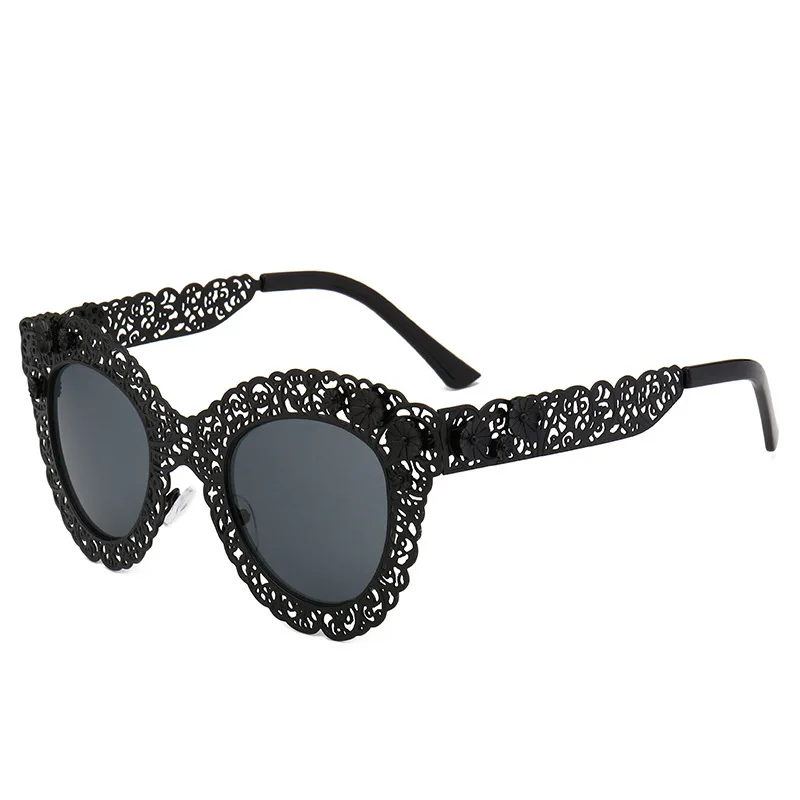 Luxury Oversized Flower Cat Eye Sunglasses Women Brand Designer Vintage Baroque Cateye Sun Glasses Shades Gafas Oculos De Sol | Аксессуары