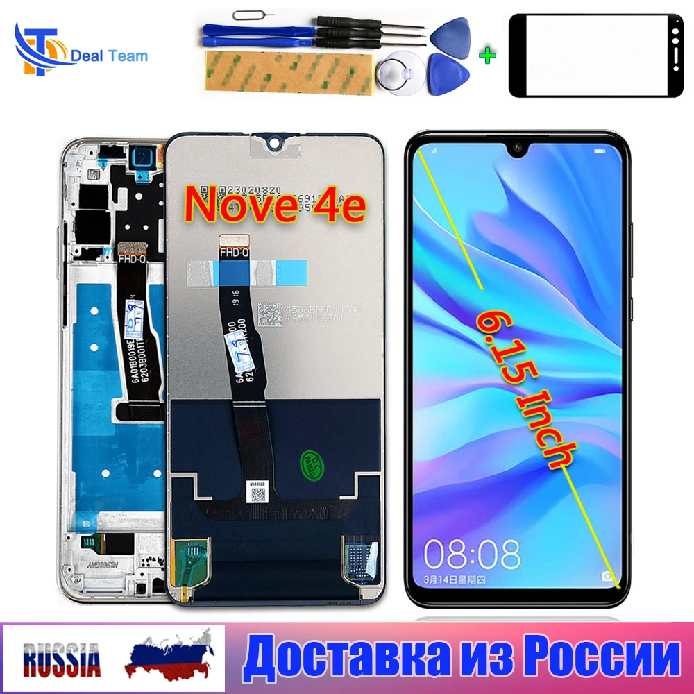 For Huawei P30 Lite LCD Display Nova 4E MAR-LX1 LX2 AL01 Touch Screen Digitizer Assembly Frame Oleophobic Coating | Мобильные