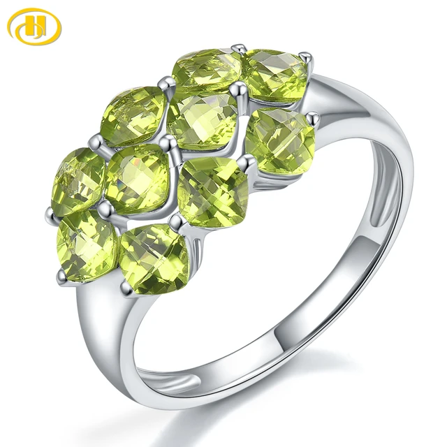 FINE JEWELRY Womens Genuine Green Peridot Sterling Silver Cushion Halo  Cocktail Ring | Hamilton Place