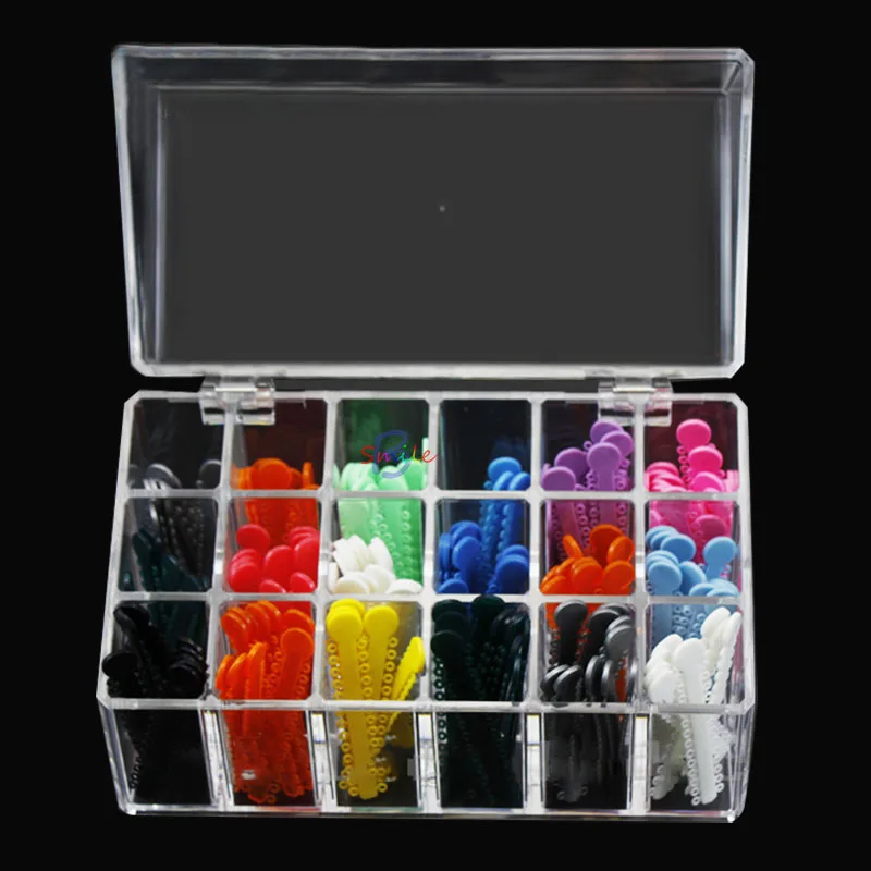 

High quality 18holes/box Dental Ligature Tie Case Acrylic Dental Ligature Tie Holder transparent place storage box dental tool