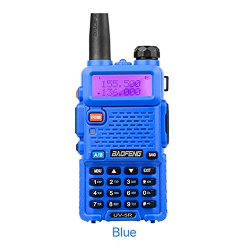 Синий 10 шт. BAOFENG UV-5R портативная рация Пара Черная ветчина двухстороннее радио Двухдиапазонная vhf uhf портативная радио BAOFENG uv 5r 2 comunicador - Цвет: Синий