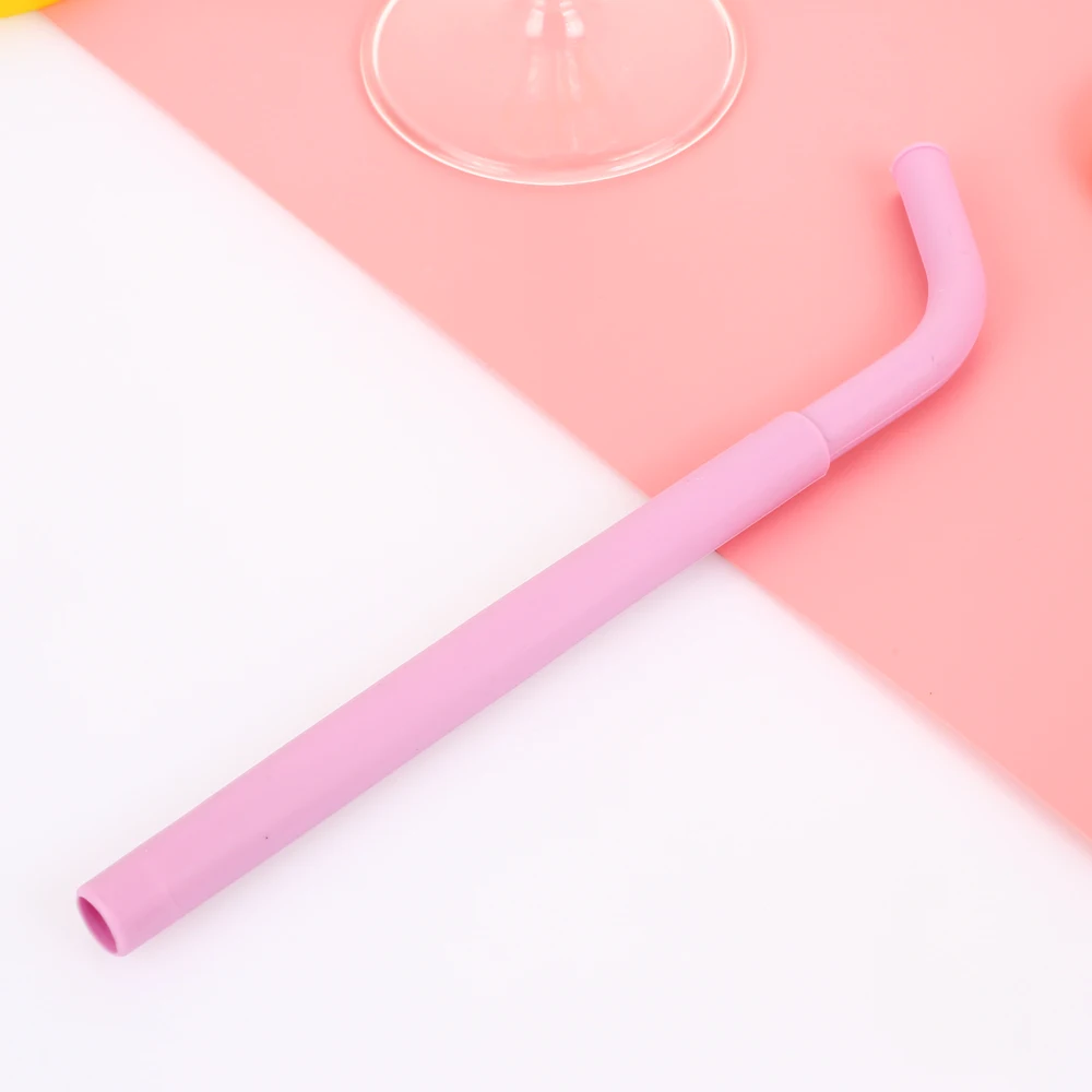 Food-Grade Drinking Straw Cocktail Portable Fruit Juice Birthday Silicone Reusable Silicone Straw Sucker Elbow Kitchen Wedding