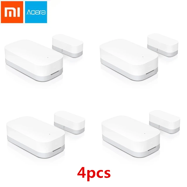 Xiaomi mijia Aqara датчик окна двери Zigbee беспроводное соединение умный мини датчик двери работает с Android IOS приложение управление - Комплект: aqara version 4pcs