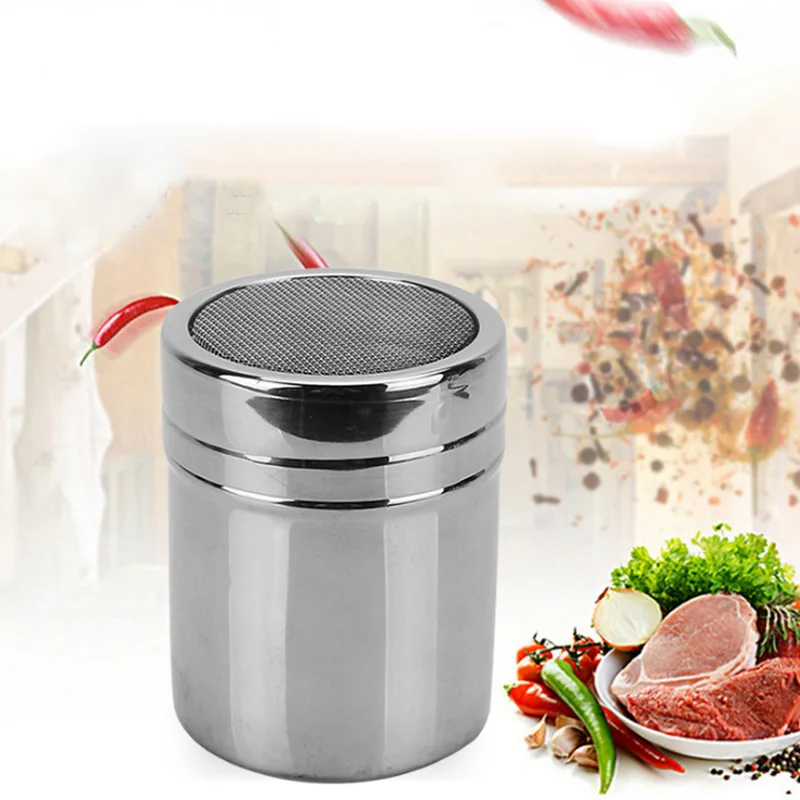 Cocoa Flour Supplies Portable Stainless Steel Icing Sugar Powder Coffee Sifter Cooking Tools Multifunction Chocolate Shaker 1Pcs