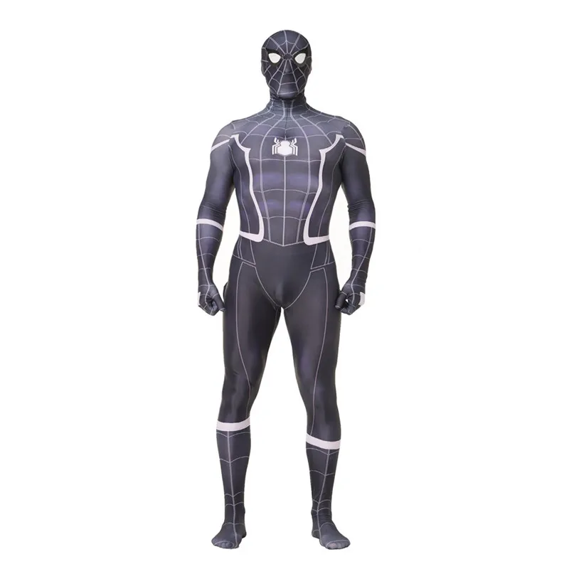 color: negro, tamaño: 100 cm YOULIU Disfraz de Spiderman para niños disfraz de superhéroe de araña negra disfraz de Spiderman disfraz de Halloween licra 3D elastano unisex para niños adultos 