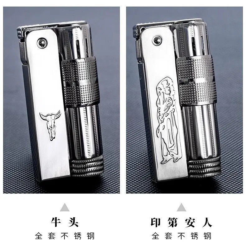 Original IMCO 6700 Retro Stainless Steel Metal Lighter Austrian Gasoline Grinding Wheel Lighter Kerosene Collection with Box