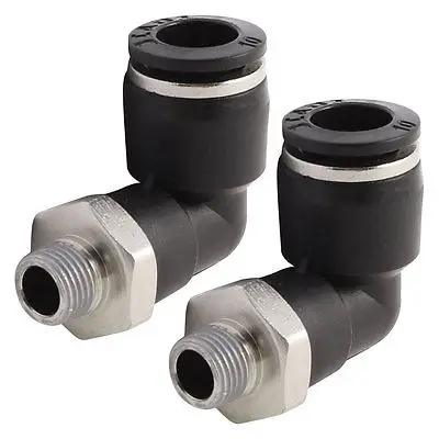 

Elbow Design 10mm Hole 1/8" PT Threaded Pneumatic Quick Joint Connector 2 Pcs