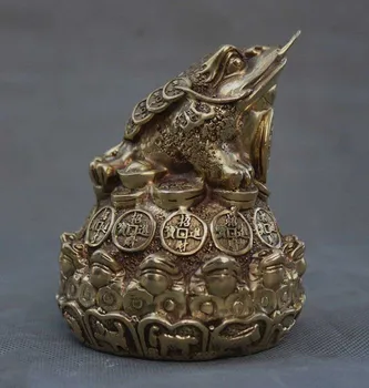 

Details about old Chinese brass Feng Shui auspicious wealth Golden Toad hoptoad spittor statue