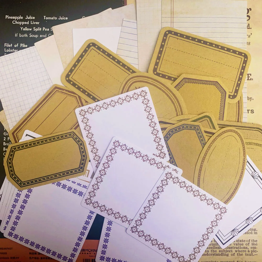 

30pcs Simplicity Cowhide Europe Label Old Coffee Stains Collage Note Material Paper Sticker DIY Scrapbooking Label Diary Album
