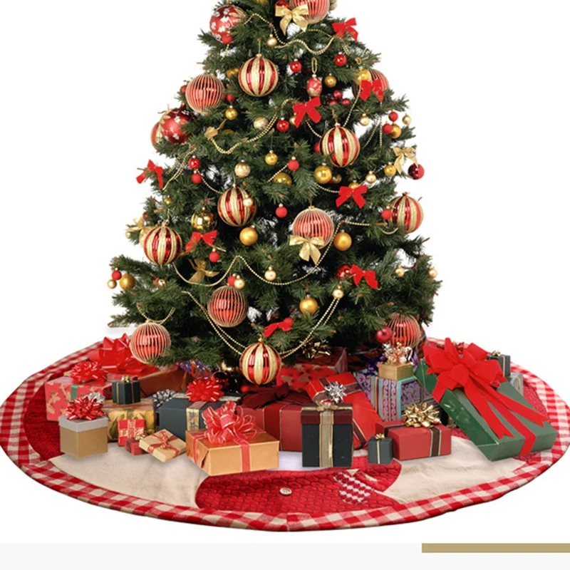 Christmas Tree Skirts Santa Claus Pattern Creative Cloth Tree Skirt Apron Mats for Party Decorating Christmas