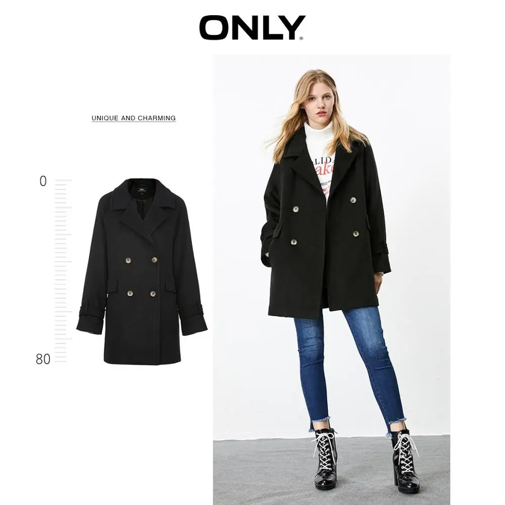 lower price  ONLY Autumn Winter Women's Loose Fit Thick Woolen Coat  11934S524