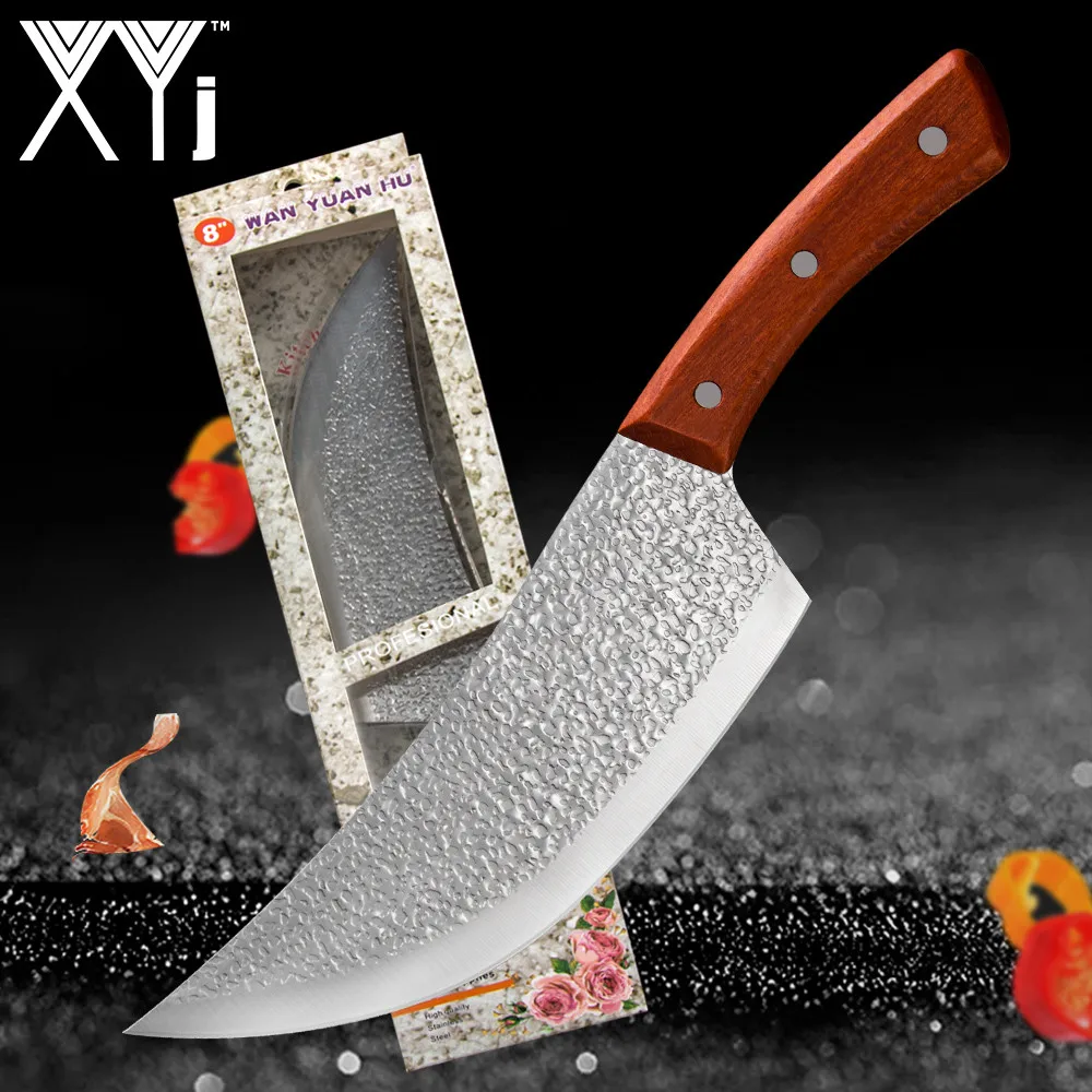XYj Full Tang нож мясника 8 дюймов слайсер охотничий сербский шеф индейка мясо лосось