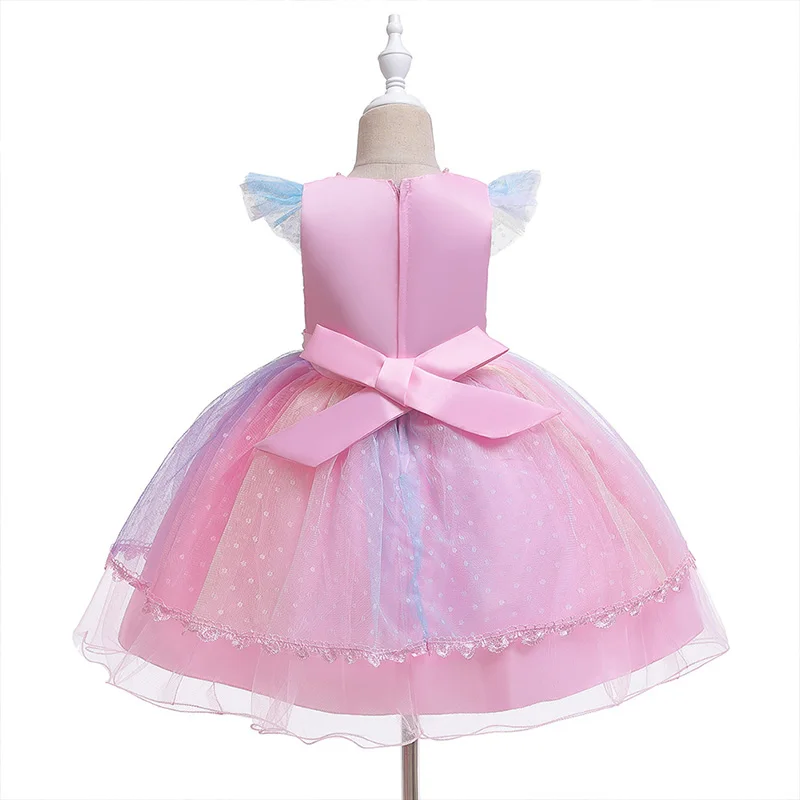 2020 Toddller Kids Unicorn Dresses for Baby Girls Dress Pink Rainbow Birthday Party Princess Dress Purple Costume Pageant Outfit (3)