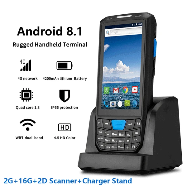 2D cradle IssyzonePOS портативный КПК Android 8,1 прочный pos-терминал 1D 2D сканер штрих-кода Wi-Fi 4G Bluetooth gps PDA считыватель штрих-кодов - Цвет: 2D cradle