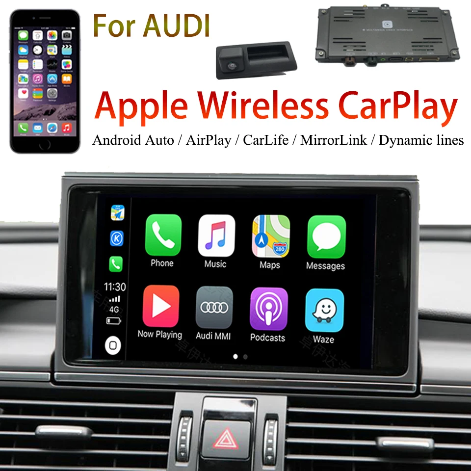 

Including CCD Rear Trunk Car Camera Wireless Apple CarPlay for AUDI MMI 3G/Plus Q2 Q3 A4 A5 A6 Q5 Q7 A8