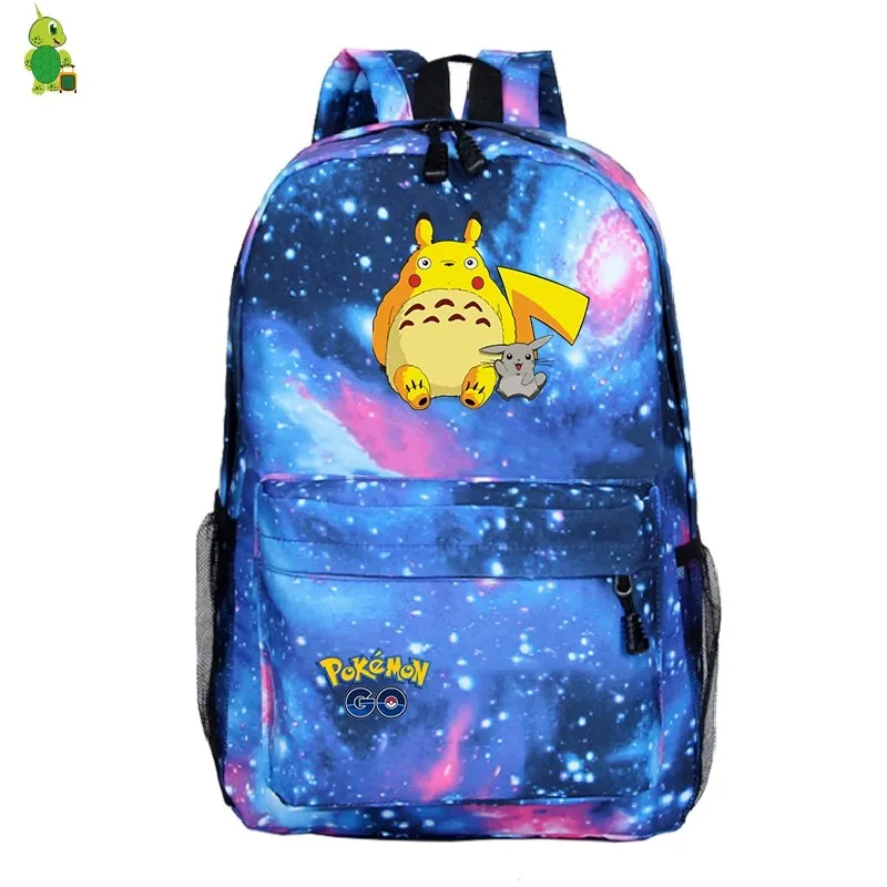 Школьный Рюкзак Pokemon Go с мультяшными книжными сумками для подростков, девочек и мальчиков, дорожные сумки на плечо, женский рюкзак, детские повседневные Рюкзаки