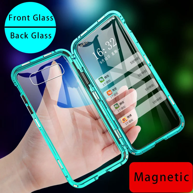Магнитный металлический чехол для iPhone 11 Pro Max XR X XS 6 6S 7 8 Plus Samsung S8 S9 S10 Note 9 10 A50 A70 M20 M30