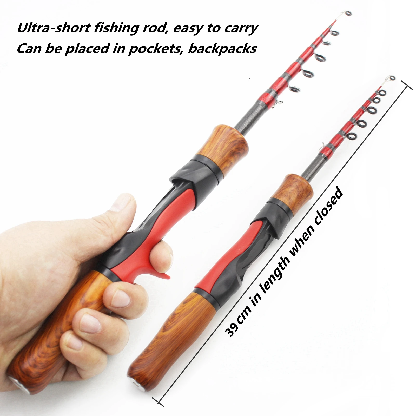 NEW 1.8M Carbon Lure Fishing Rod Super Light Portable Pocket Rod Spinning  Exchange Casting Multifunction Telescopic Fishing Rod