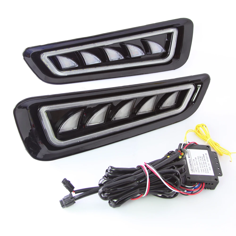 LED Daytime Running Lights Case for Ford F-150 Raptor 2017+ White DRL + Streamer Yellow Turn Signals Ice Blue Night | Автомобили и