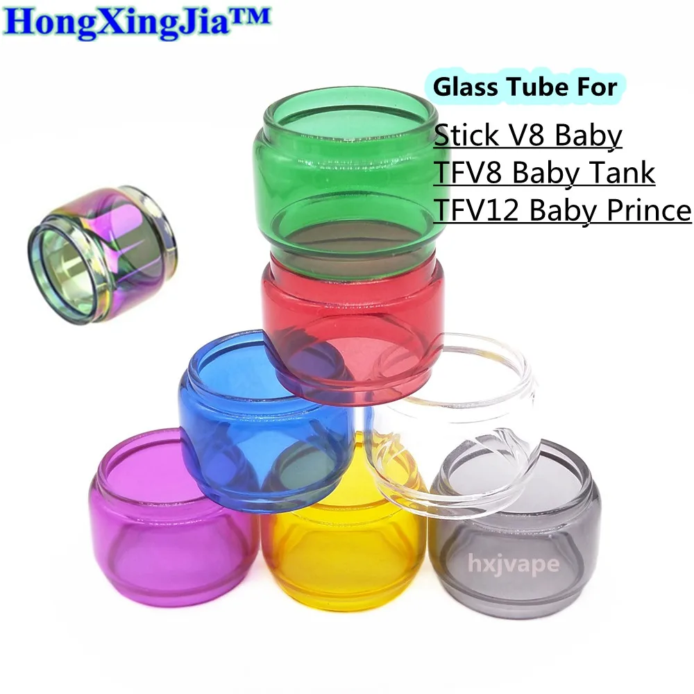 

Rainbow HxjVape Extend Glass Tube For Smok Stick V8 Baby TFV12 Baby Prince TFV8 Baby Atomizer Tank 8 colors