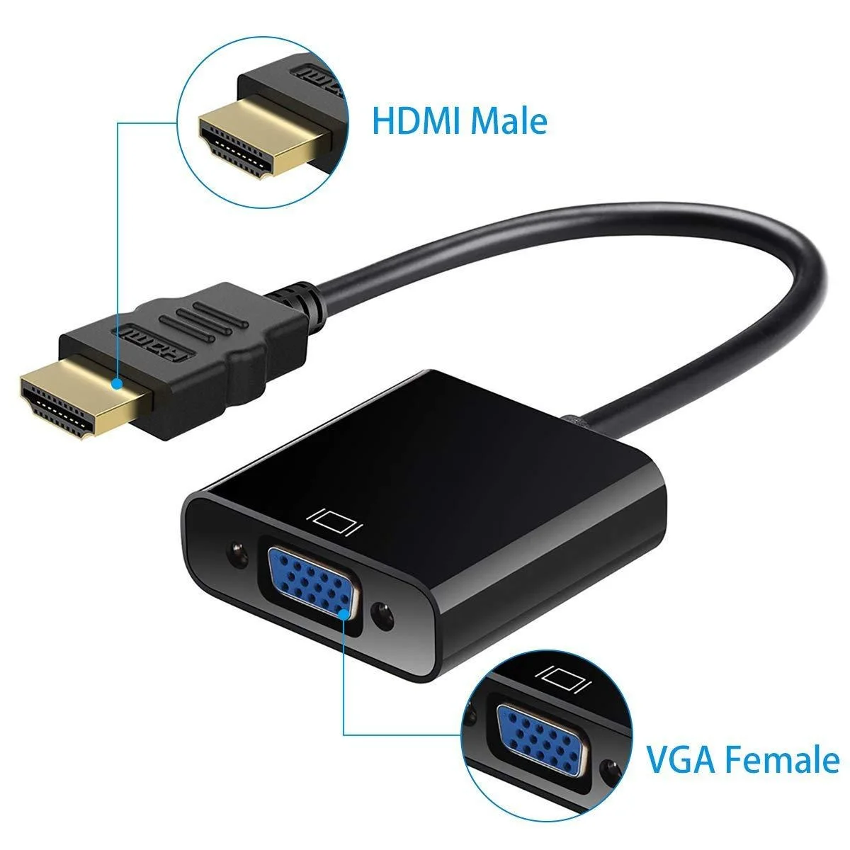 Адаптер hdmi-vga кабель-преобразователь цифрового сигнала в аналоговый 1080p для Xbox 360