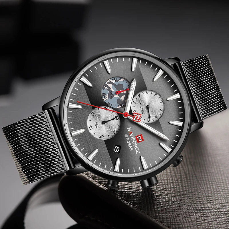 Часы наручные NAVIFORCE Мужские кварцевые спортивные роскошные брендовые модные