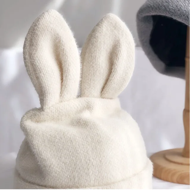 Draping rabbit ears rabbit fur hat women autumn and winter knitted wool hat winter warm Korean version of Japanese hat 2