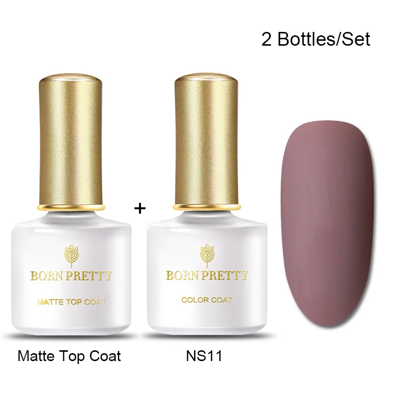 Set 16 BORN PRETTY матовый цвет УФ-гель для ногтей 6 мл черный чистый замочить от УФ-гель для дизайна ногтей лак верхнее Базовое покрытие лак - Цвет: Set 16