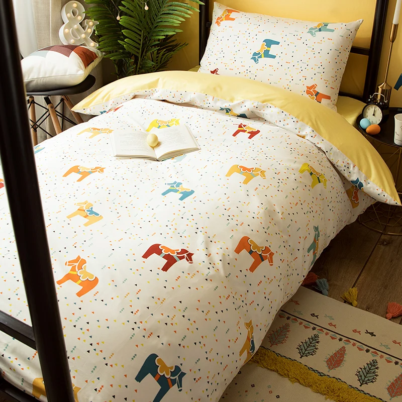 

Cotton College Students Dormitory Bedding Three Piece Suite Children's Bed Bed Sheet People Quilt Cover