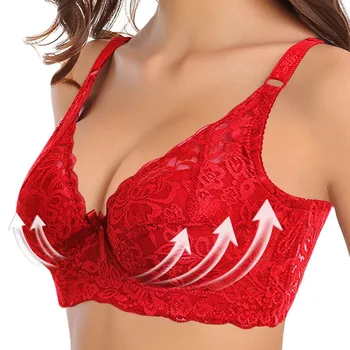 

2020 Plus Size 40 90 44 Push up Lace Bras for Women's Bralette Crop Top Bh BCD Underwear Sexy Lingerie Brassiere Girls 44 46 BCD