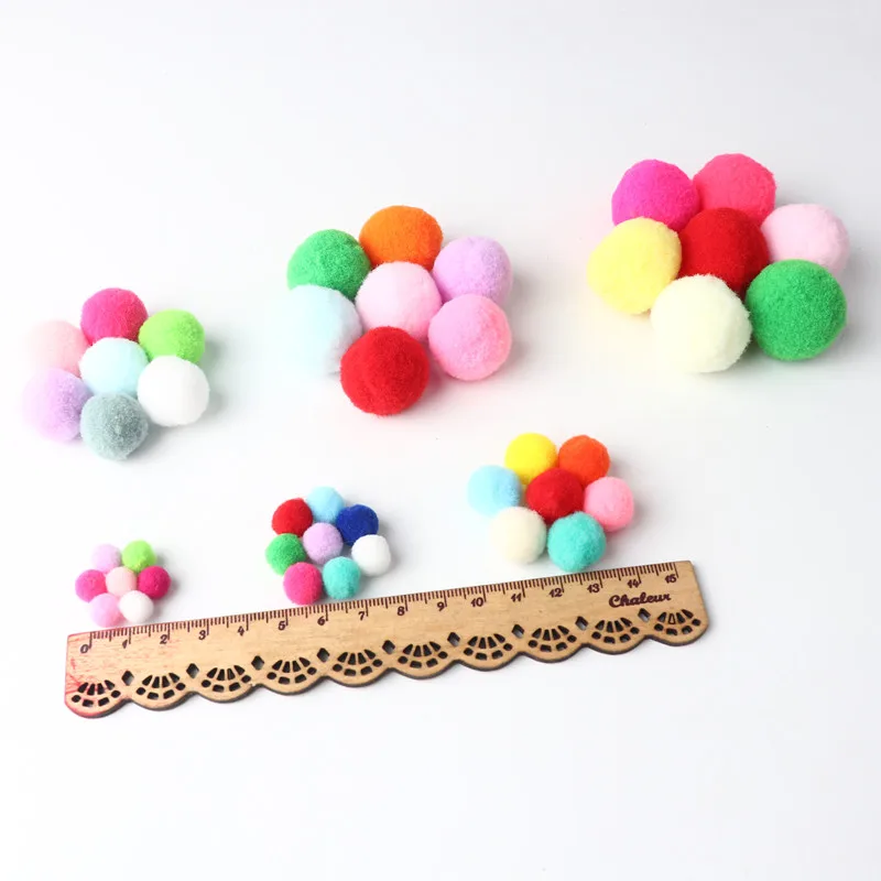 

30Mm Autumn and Winter Candy-Colored Plush Ball Hair Accessories Diy Mobile Phone Case Children's Handmade Material Package 20g