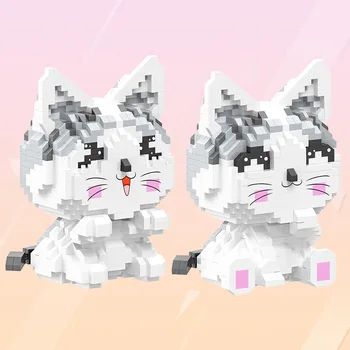 

New Diamond Small Particles Building Blocks Cute Cat Creative Children Hand Assembled Building Block Education Toys 6042