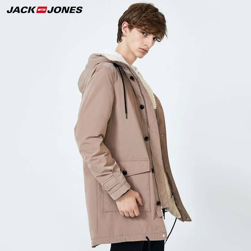 Мужское хлопковое пальто с капюшоном средней длины Jack Jones | 219309502|Парки|