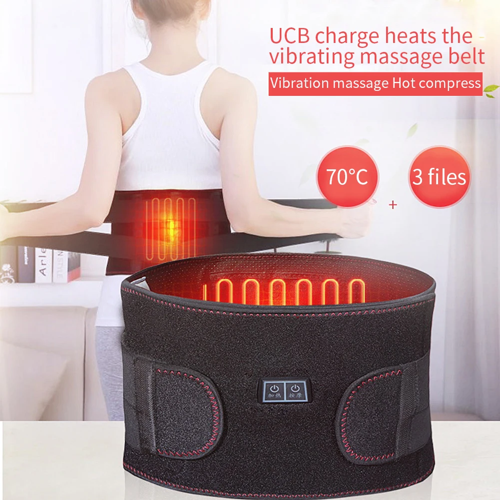 

Breathable Waist Belt Office Far Infrared Electric Temperature Adjust Home USB Rechargeable Heating Warm Rest Soft Vibration