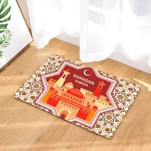 Главная мода Non-slip коврик у входной двери Рамадан серии Фланелевая пижама с принтом Land пусковая площадка коврик для кухни, ванной Мягкий хлопок коврик