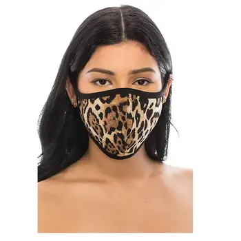 

Adult Men Women Universial Fashion Brown Leopard Printing Face Mask Dustproof Windproof Fabric Mask Washable And Reusable Mask A