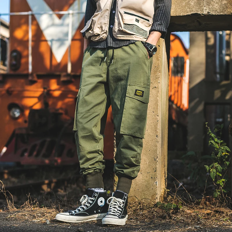 FUODRAO винтажные брюки карго мужские хлопковые брюки для бега мужская Японская уличная одежда шаровары Хип-хоп повседневные брюки K261