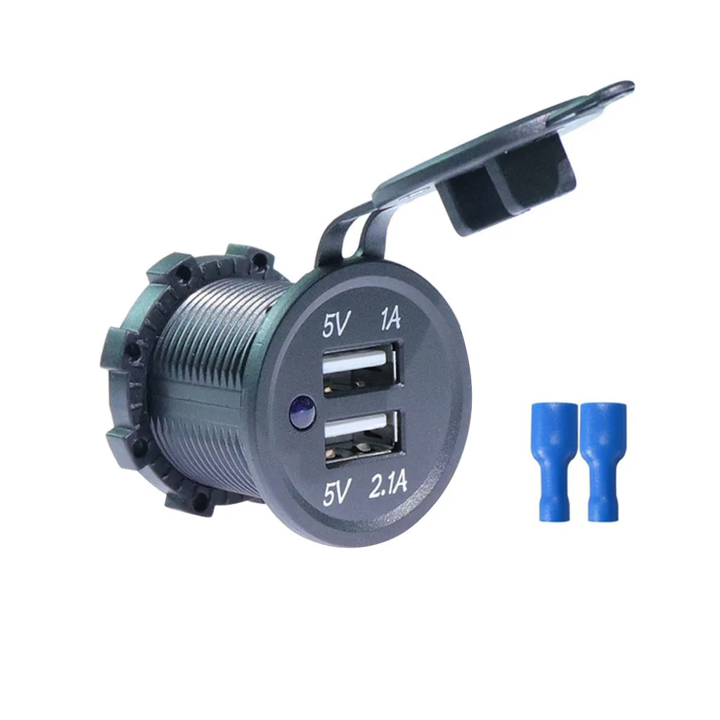 Автомобильный мотоциклетные водонепроницаемый 3.1A Двойная зарядка с usb-разъемом адаптер питания светодиодный 12-24 В стабильная и мощная Высокая экономичная надежная