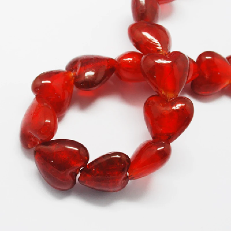 Heart Beads Jewelry Making Glass Beads Bracelet Necklace Heart