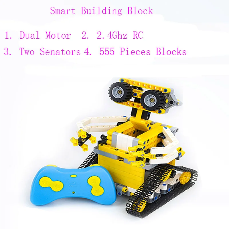 

5 in 1 tracked racer RC Remote Control WALL E Robot figure Building Blocks Bricks DIY Toy gift Idea Creator Technic For Children