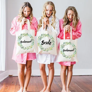 

beach travel Wedding Canvas tote Bags Bridal shower Bachelorette hen party decoration bridesmaid bride to be Maid of Honor gift