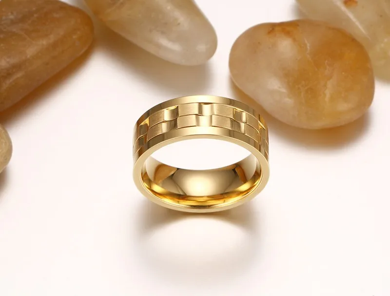 Мужское вращающееся кольцо-Спиннер, обручальное кольцо, круглые кольца, классический золотой цвет, 9 мм, вечерние ювелирные изделия, Прямая поставка